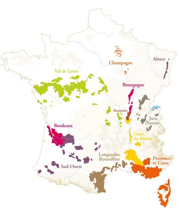 carte des vins de france